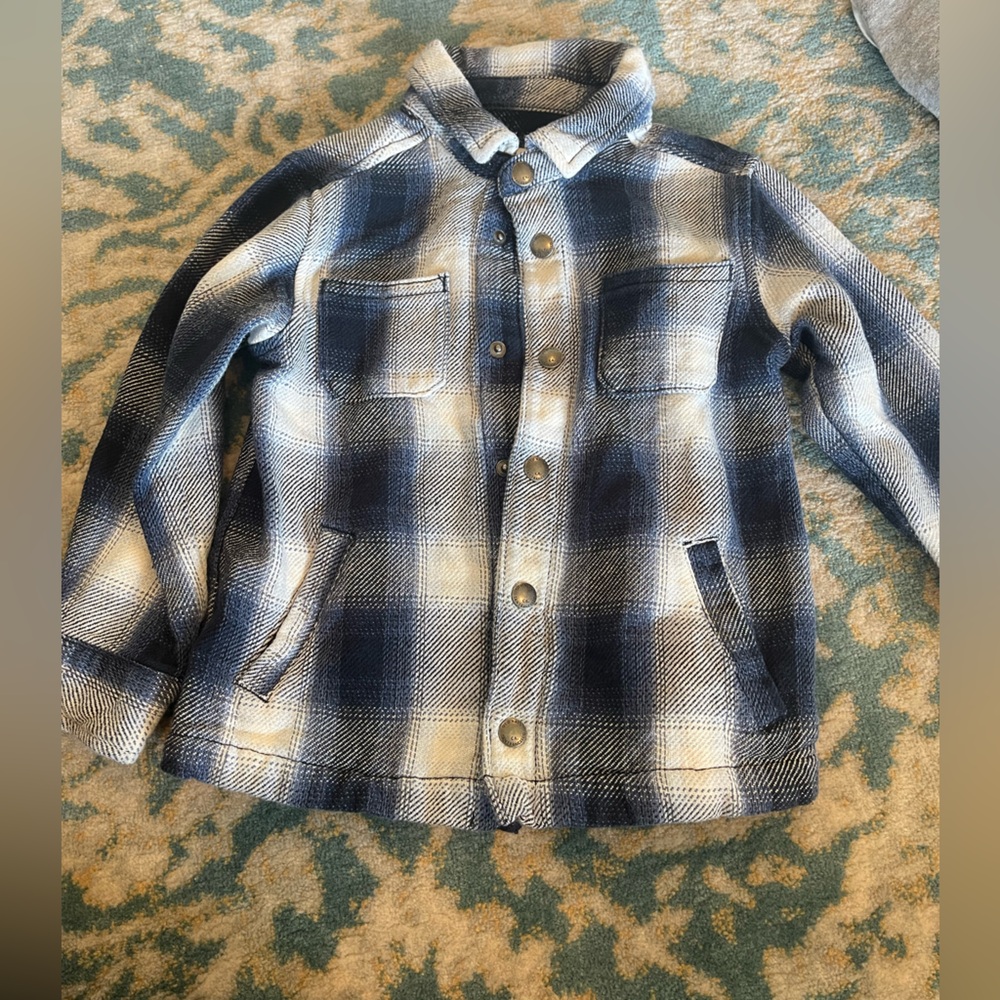 Old Navy Blue and White Plaid Kids Jacket
